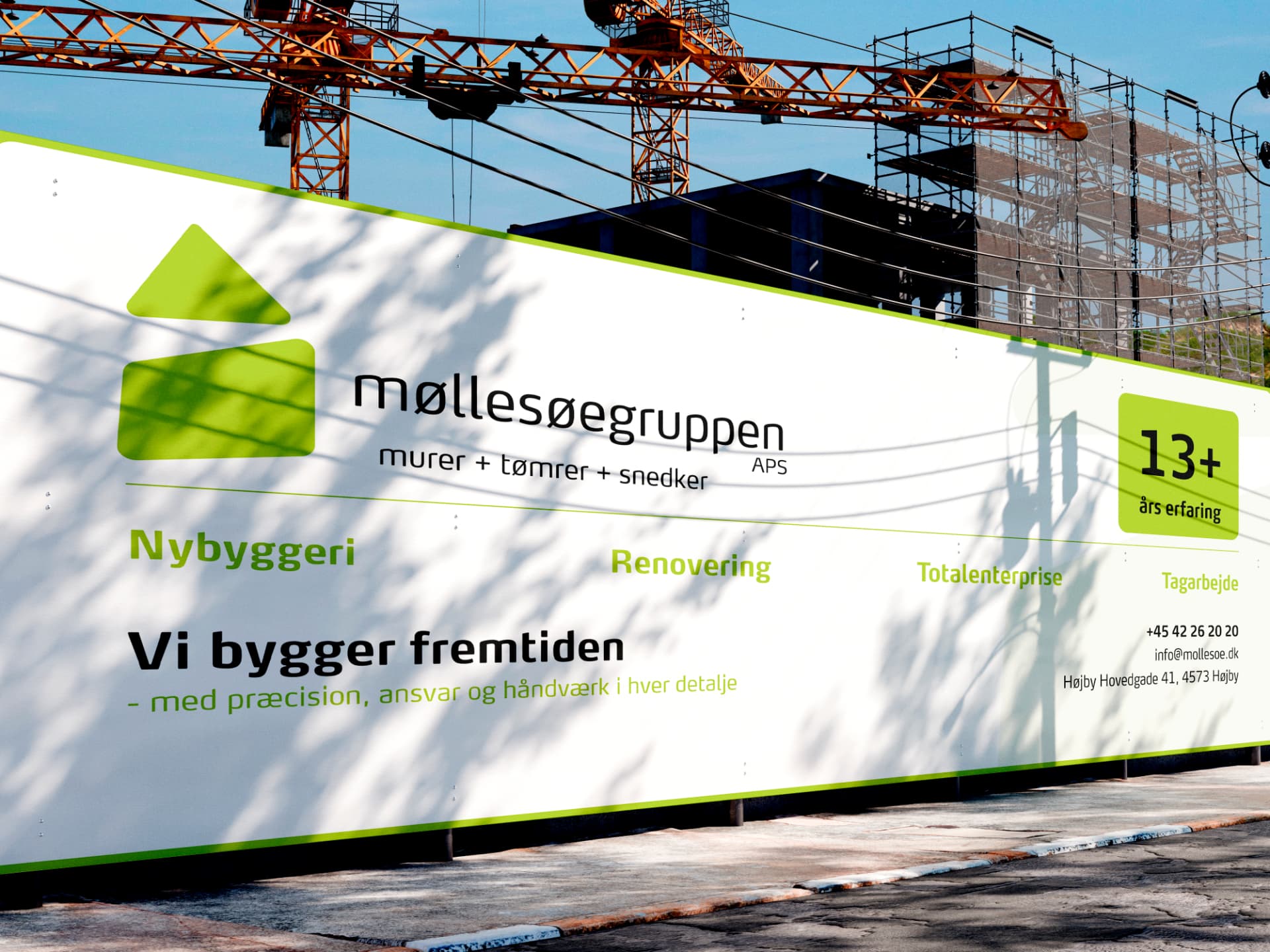 Møllesøe Gruppen brand identity and merchandise